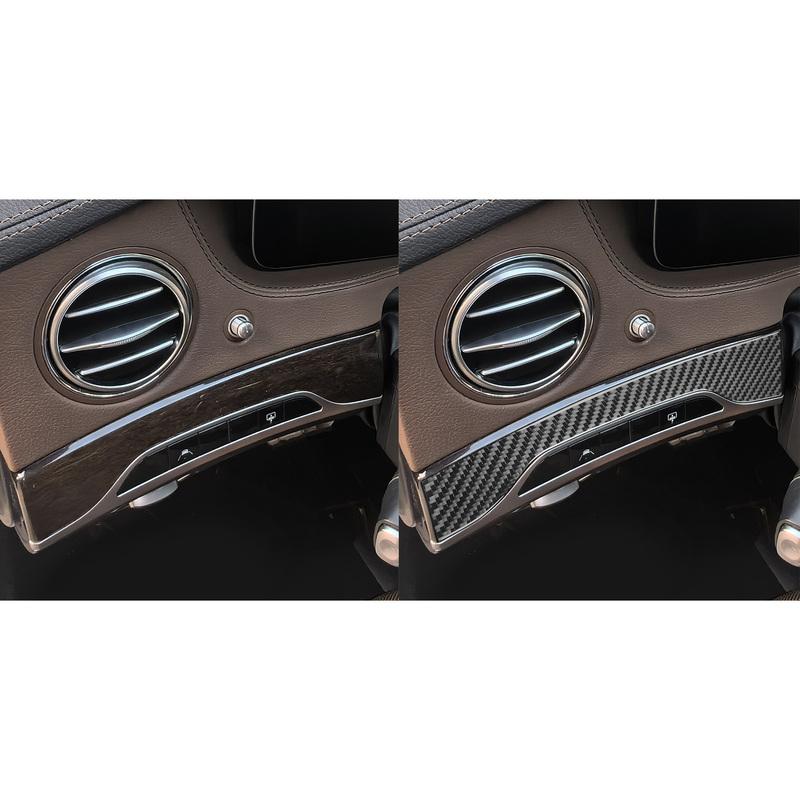 For Mercedes-Benz S-Class W222 2013- Real Carbon Fiber Sticker Dashboard Lane Assist Panel Car Accessories Ide Decorative