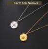 Cazador North Star Pendant Necklace for Women Gold Color Coin Stainless Steel Choker Chain Necklace Jewelry Mother Day Gift New