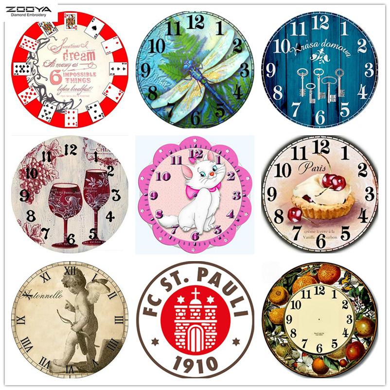 

ZOOYA DIY 5D Full Drill Алмазная картина Часы Искусство Вышивка Крестом Мозаика Домашний Декор Подарок