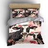Cow Pattern with Flowers and Butterflies Bedding Duvet Cover Set  (1*Duvet Cover 2*Pillowcases, without duvet insert)
