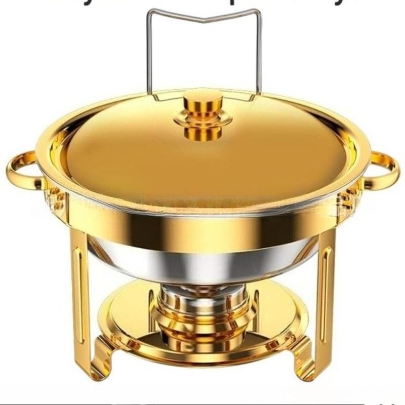 Large Capacity Stainless Steel Buffet Stove Hotel Insulation Stove Restaurant Circular Alcohol Heating Stove Food Heater