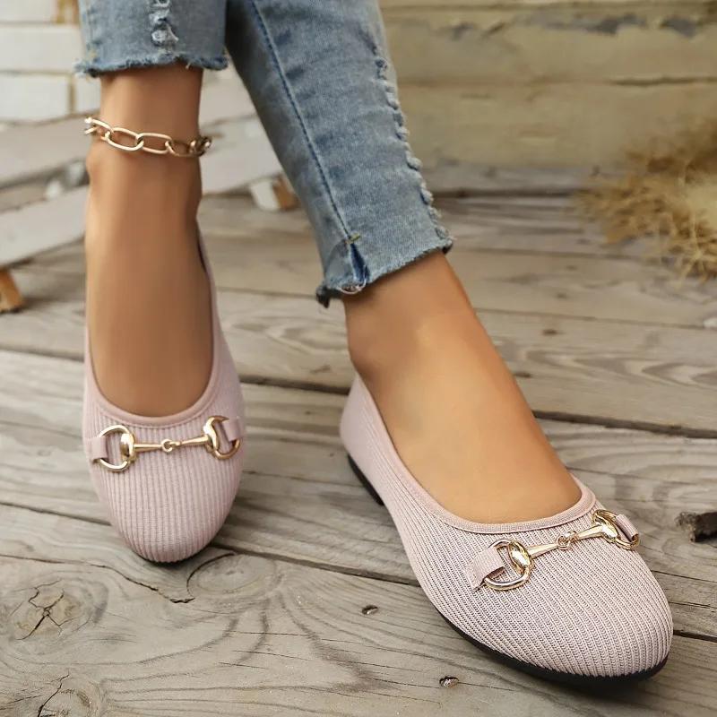 Fashion Women's Shoes 2025 Hot Sale Shallow Women's Flats Fashion Metal Decoration Daily Flats Women New Best Seller Flat Low Heels