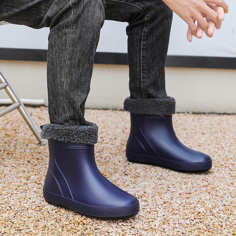 Fashion Fashion Men's Rain Boots Chef Shoes Fishing Shoes Casual Waterproof Comfortable Large Size Non-slip Strong Wear-resistant Trend