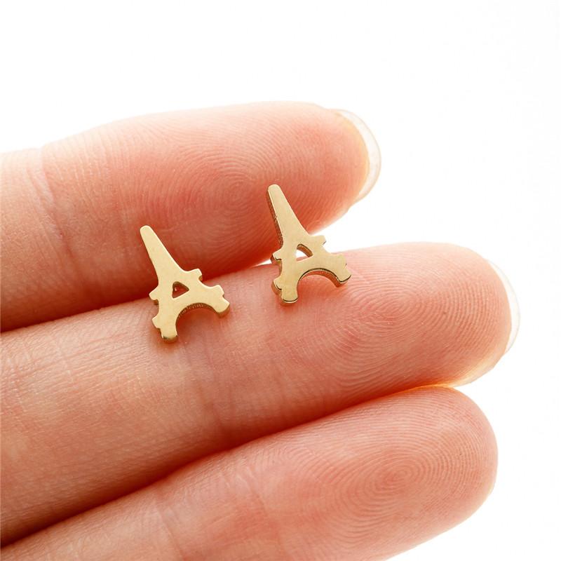 Simple T Bar Stud Earrings for Women Small Animal Ear Studs Punk Dove Leaf Dragonfly Spider Earings Fashion Jewelry Pendientes