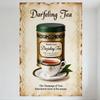 Vintage Darjeeling Tea Metal Tin Sign World's Finest Darjeeling Tea Sign with Teacup & Saucer Design for Home Bar Cafe Decor