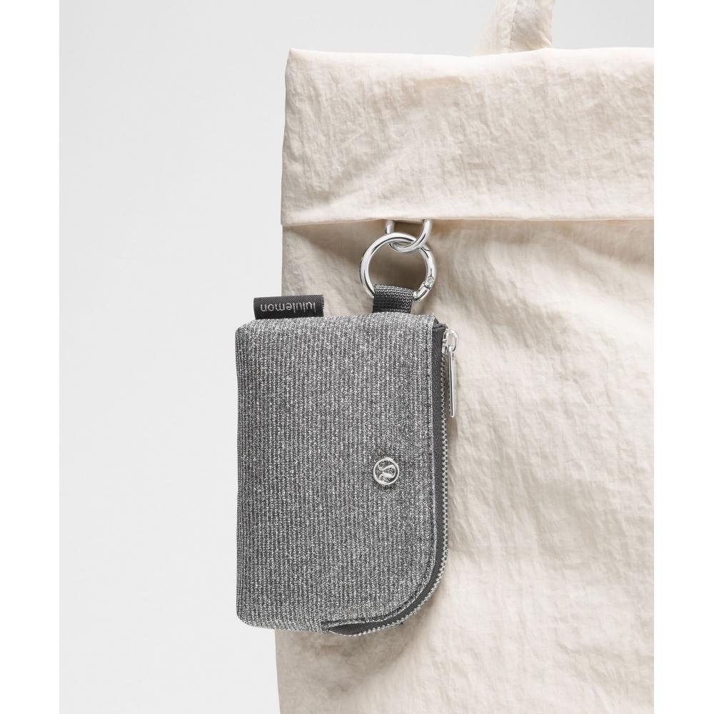 Lululemon Clippable Card Pouch  Glitter Dark Silver Graphite Grey Silver