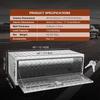 Underbody Truck Box, 48"×24"×24" Pickup Storage Box, Heavy Duty Aluminum Diamond Plate Tool Box with Lock and Keys, Waterproof Trailer Storage Box