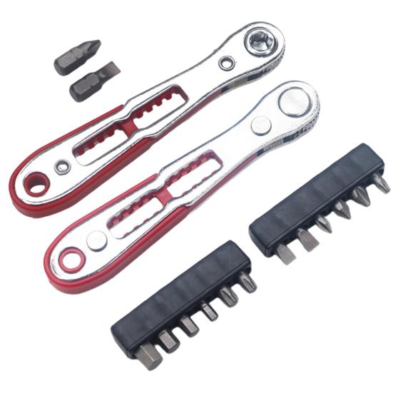 Skraldenøkkel med sklisikkert håndtak Dobbelthodet design Kompakt bærbar Forover Revers Kryssalbue Flat hodenøkkel