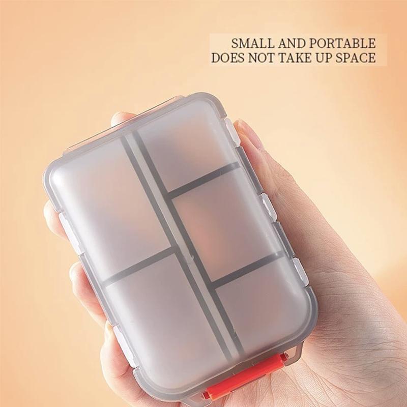 10 Grid Travel Pill Organizer Box Portable Folding Small Pill Case Daily Pill Container Pill Box Dispenser Plastic Container Box