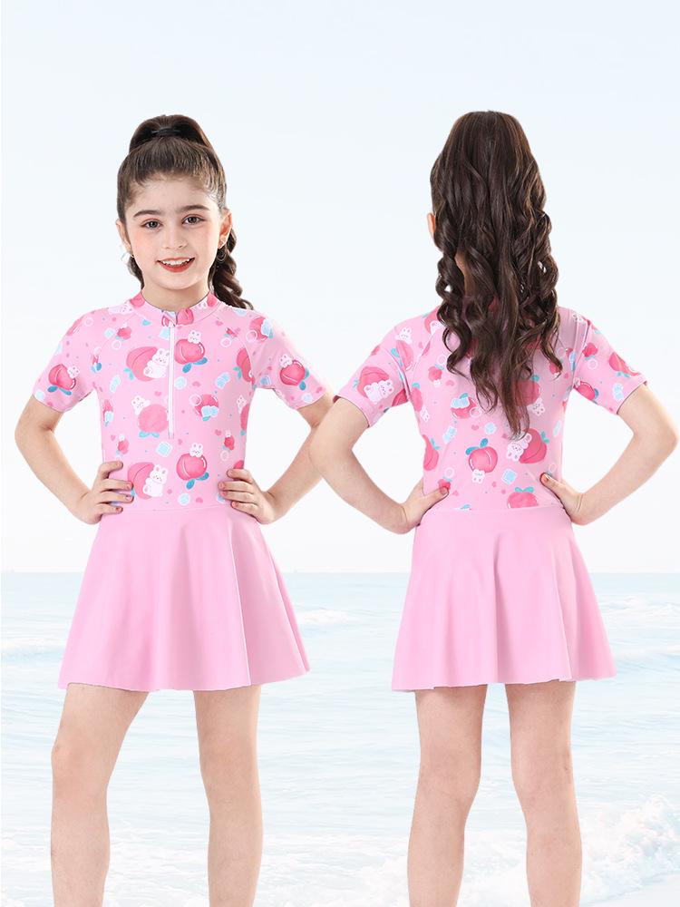 Nome prodotto rivisto: "Costume da Bagno Due Pezzi Zhuoyue 2026 a Manica Corta per Bambine, Età 3-6 Anni – Con Pantaloncini per Bambini"
