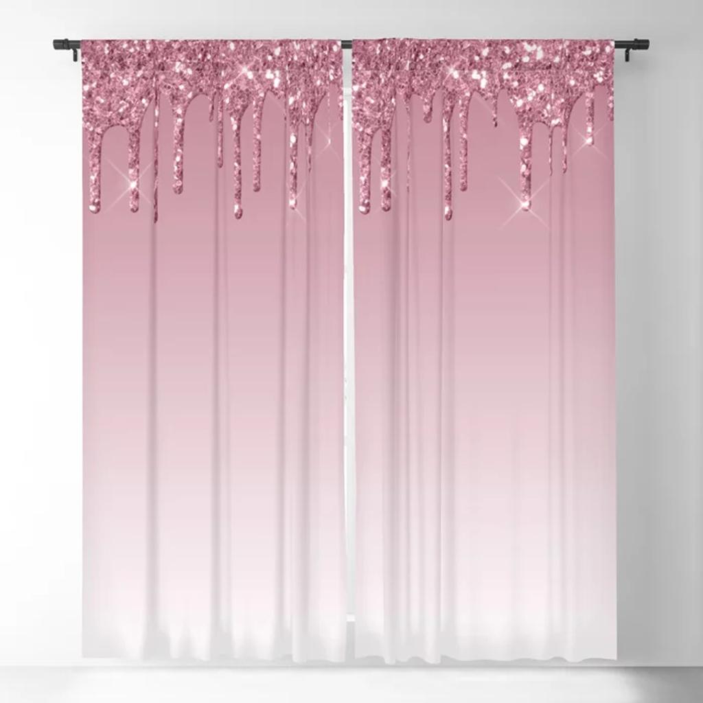 

Современные шторы для гостиной, розовые, золотистые, яркие, спальня, кухня, украшение дома, шторы, жалюзи 100W160H(CM)40x63in&Grommet Top