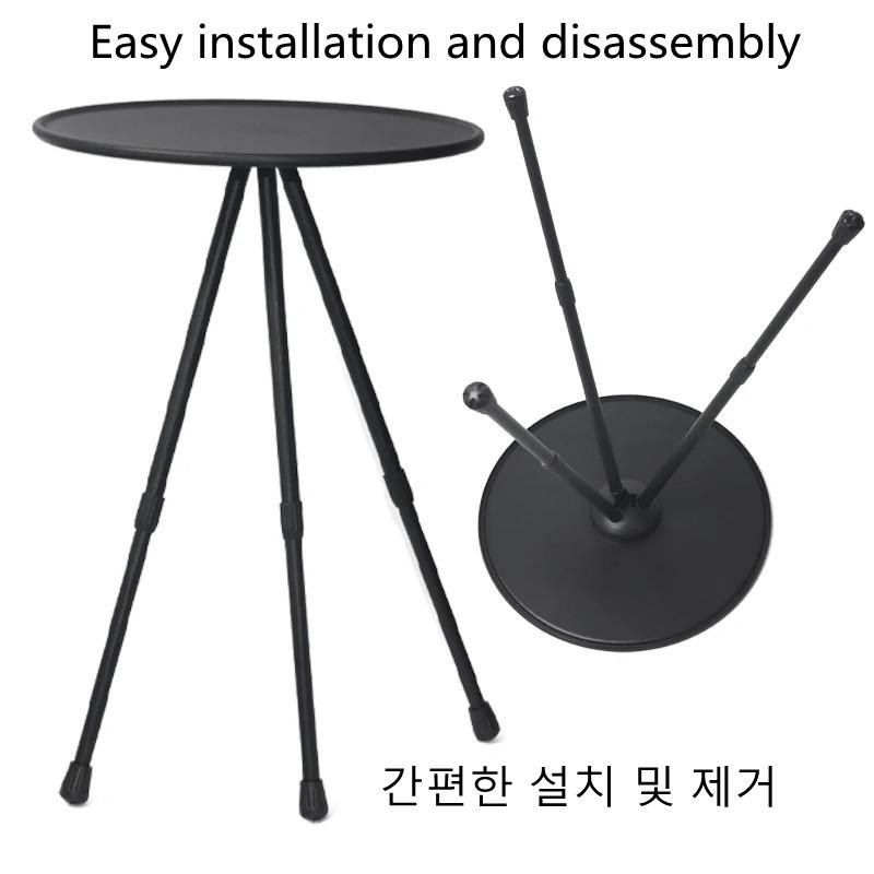 Portable Liftable Folding Camping Table Mini Outdoor Tourist Picnic Round Table Three-legged Dining Aluminum Alloy Camping Suppl