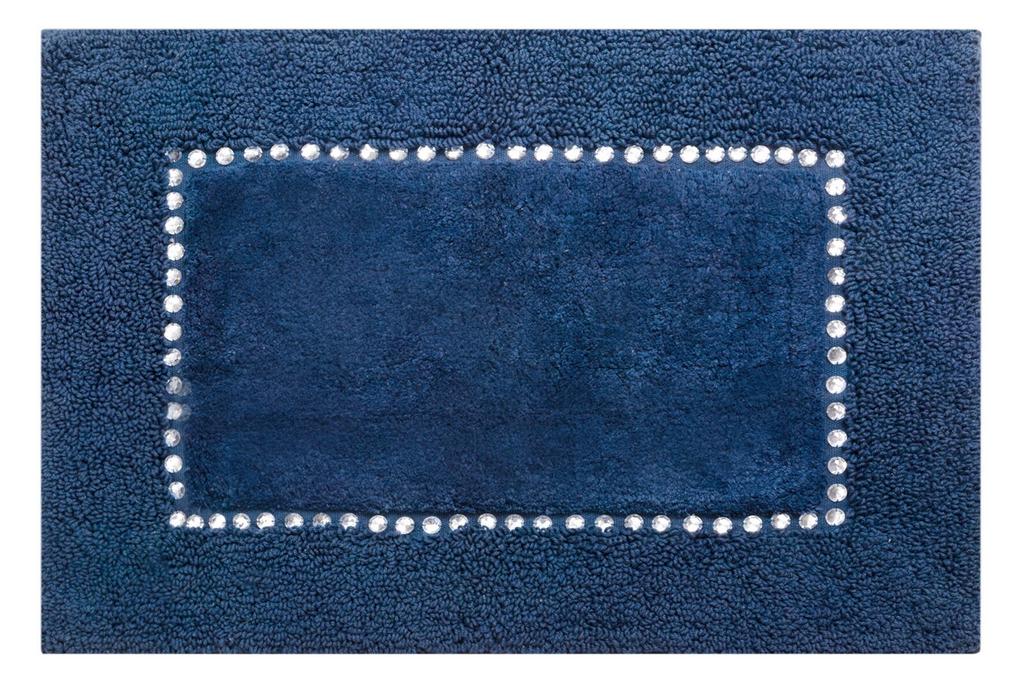 Ciepły Dywanik Łazienkowy Chic Glamour Krzyształki 60X90Cm Granatowy