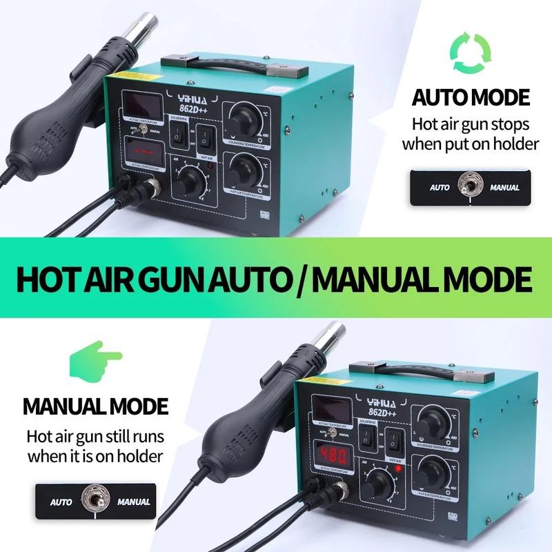 YIHUA 862D++750W Hot Air Rework Station Soldering Iron Professional Welding Equipment PCB Chip Repair