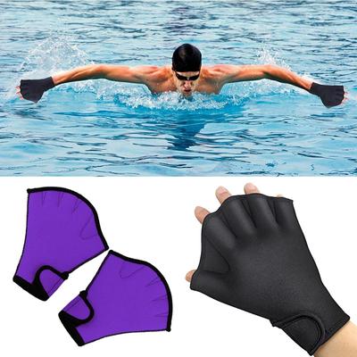Swimming Gloves Aquatic Fitness Water Resistance Aqua Fit Paddle Training Fingerless Gloves