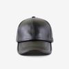 Men Hat Adjustable Faux Leather Baseball Cap with Windproof Hood Snug Fit Solid Color Design Fall Winter Outdoor Casual Hat