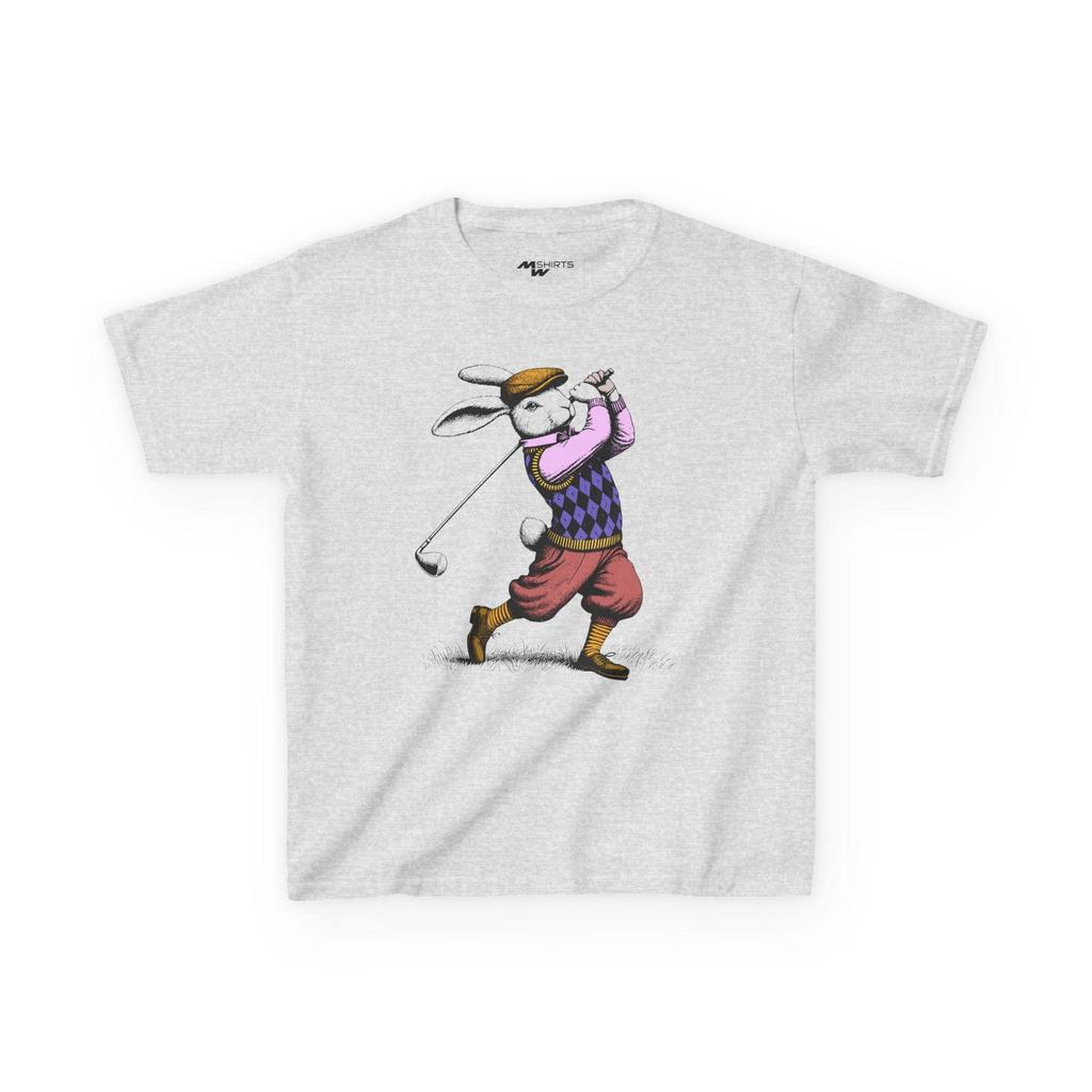 Whimsical Golf Playing Bunny Kids Tee, Animal T-Shirt
