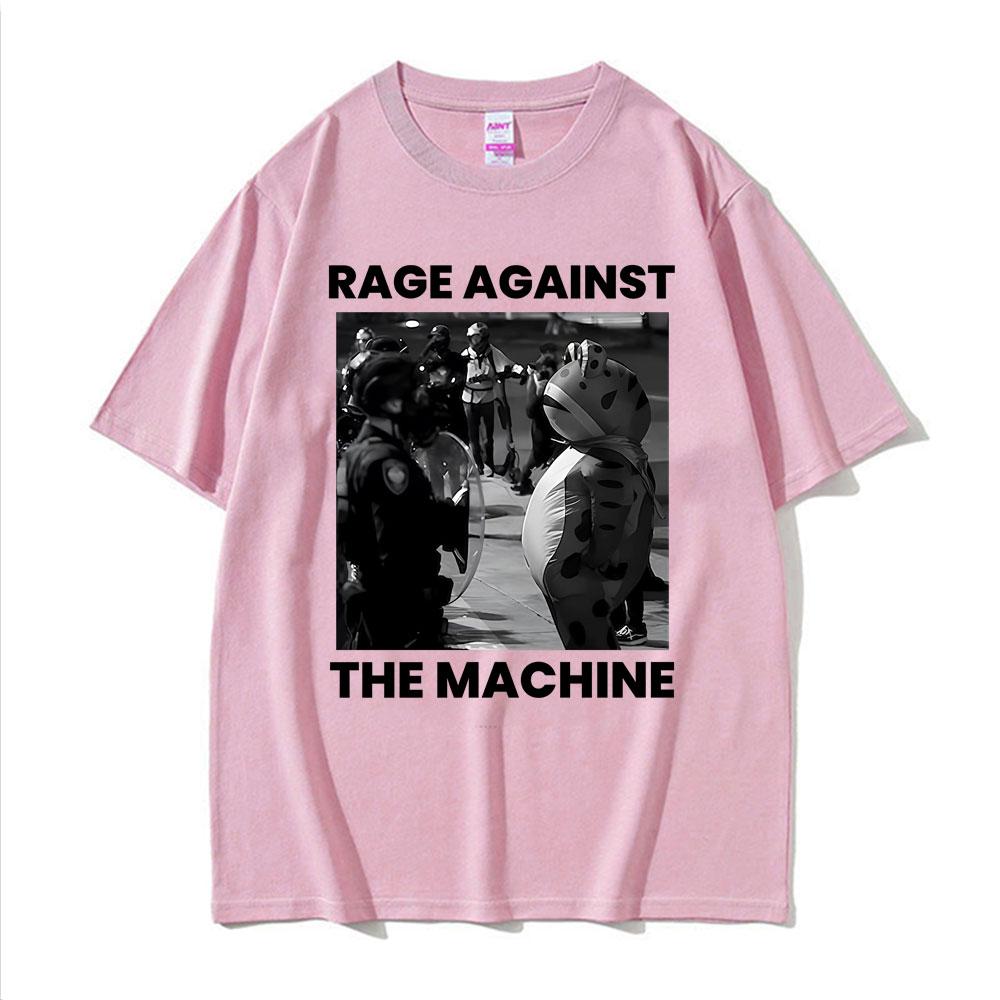 Funny Rage Against The Machine Protest Frog Meme T Shirts Men Women Clothing 100 Cotton Summer High Quality Tshirts Streetwear