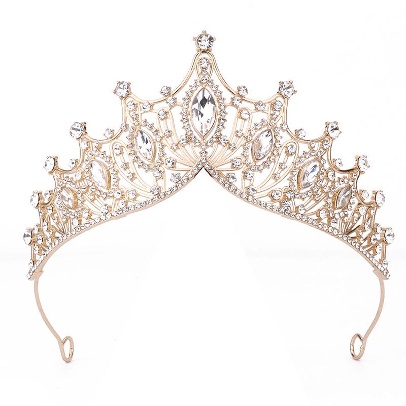 Tiara Couronne de Luxe de Mariée avec Diamant Princesse Anniversaire Performance Couronne Bandeau Accessoires Cheveux Accessoires Robe