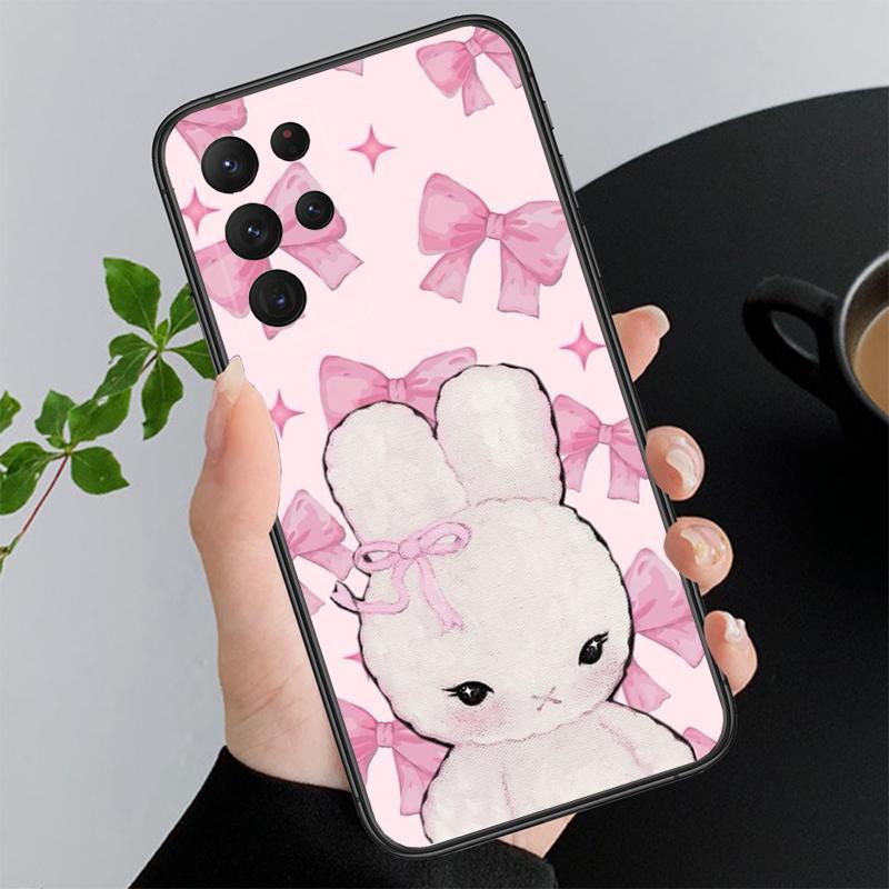 Cute Rabbit Cartoon Funda Phone Case For Samsung Galaxy S25 S24 S23 S22 S21 Ultra S24 S23 S22 S21 S25 Plus S24 S20 FE