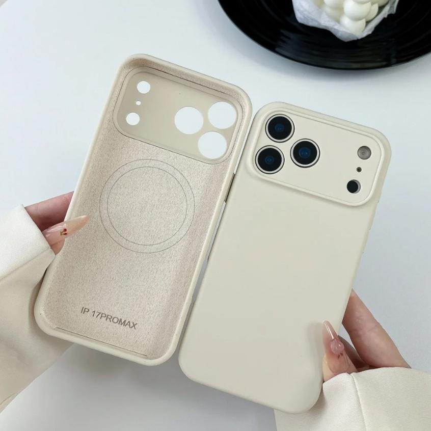 Luxury Liquid Silicone Phone Case For iPhone 17 16 15 14 13 12 Pro Max Plus Air For Magsafe Magnetic Camera Protection TPU Cover
