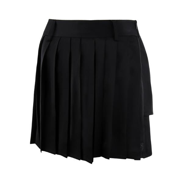 HENRY STUART Women'S Double Pleated Skirt Black