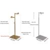 High Quality Stainless Steel Bag Show Shelf Adjustable Gold Silver Metal Display Risers Wallet Holder Stand Tie and scarf Hanger