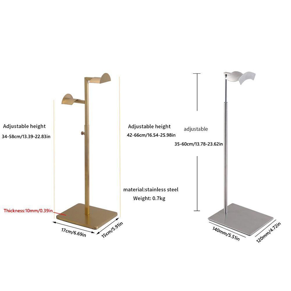 High Quality Stainless Steel Bag Show Shelf Adjustable Gold Silver Metal Display Risers Wallet Holder Stand Tie and scarf Hanger