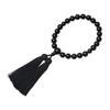 Men's Buddhist Prayer Beads, Informal, Kyoto Style, Suitable for All Sects, Onyx, Silk Tassel