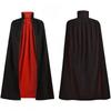 2025 Halloween Red and Black Double-sided Cape Hooded Medieval Costume Witch Vampire Halloween Cosplay Costume Cape Women Men