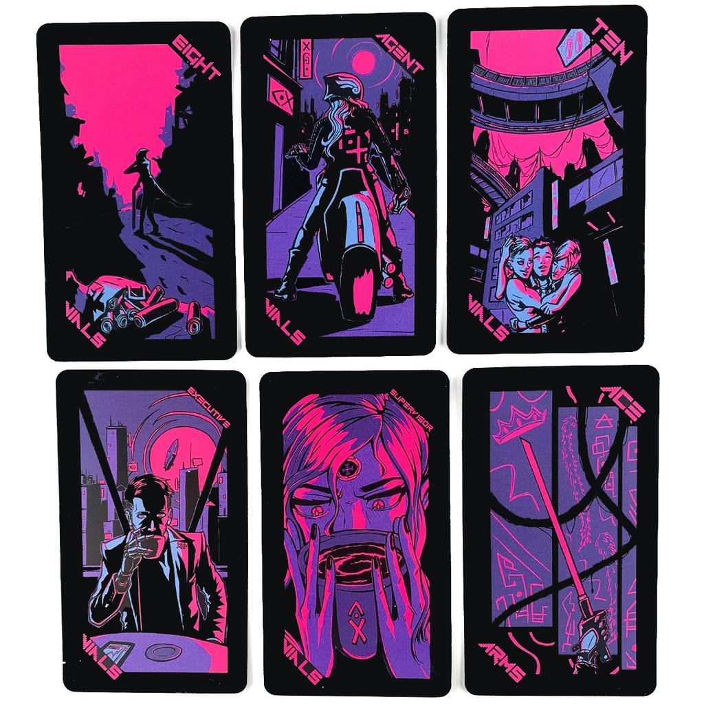 Neon Moon Tarot Cards With Copper Paper Material For Fun At Amusement Parks