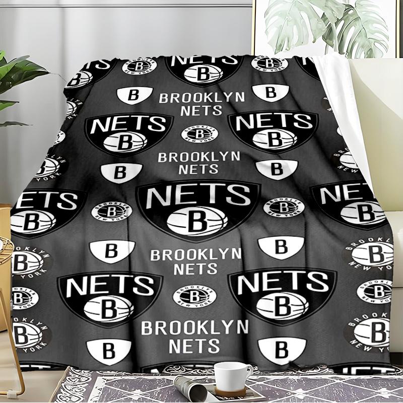 Brook-lyn Nets Art Blanket Flannel Throw for Sofa, Indoor, Camping, Living Room, Office, Chair, And Bed Soft Birthday Gift