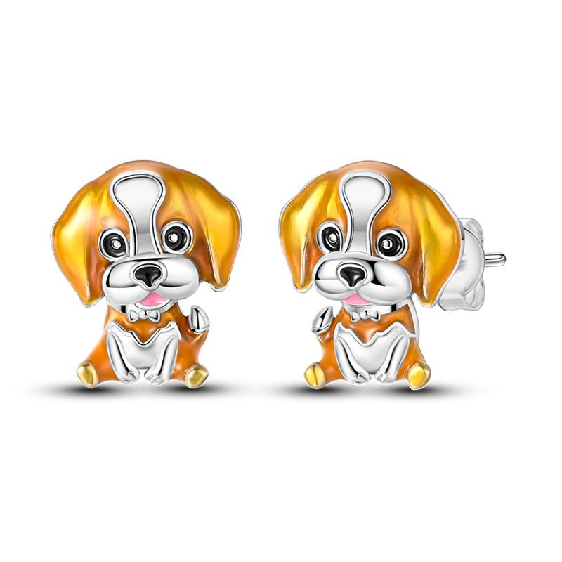 Fashion Spring Series Earrings For Women 925 Silver Color Butterfly Dragonfly Flower Heart Shaped Ear Studs Fine Jewelry Couple