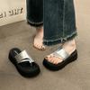 French Roman Beach Sandals Internet Celebrity Popular Thick-bottomed Toe Slippers Women's Summer Wear 2025 New Korean Version