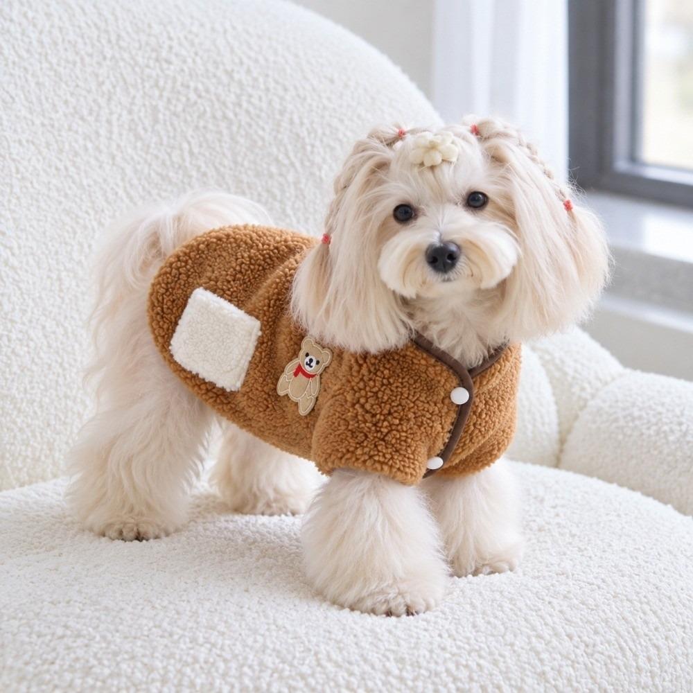 Fleece-lined Dog Warm Clothes Winter Dog Bodysuit Fashion Pet Clothes for Small Medium Dog