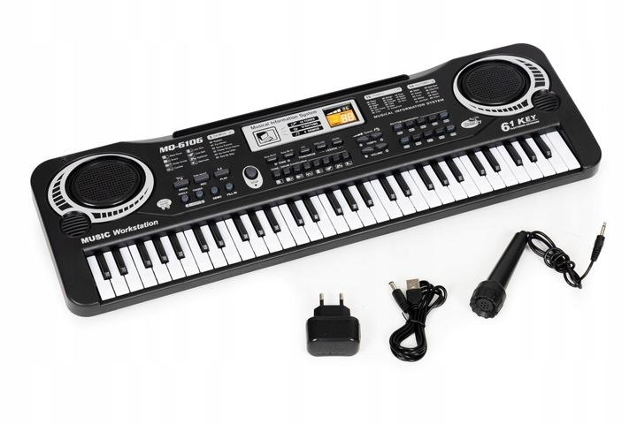 Keyboard Pianino Dla Dzieci Z Mikrofonem + Zasilacz