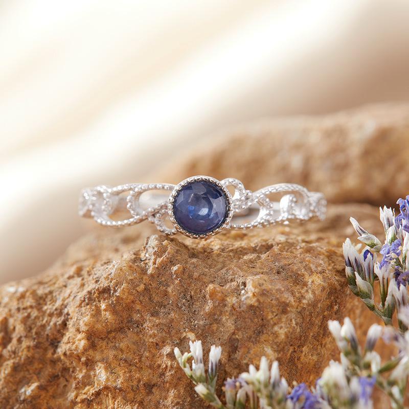 Natural Sapphire Ruby Topa Garnet Peridot Colored Treasure Ring Women'S S925 Sterling Silver Index Finger Ring