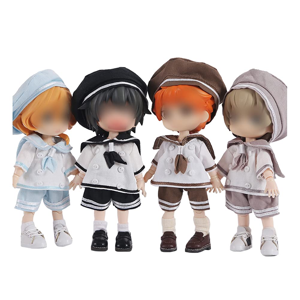 HIGHAWK Obitsu 11 clothes OB11 Obitsu doll 11cm body costume sailor uniform uniform 12 minutes bid P9 doll navy Obitsu body 3 piece set (duck blue)