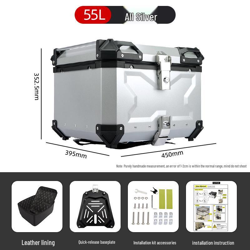 45L/100L Large Capacity Aluminum Alloy Electric Vehicle Tail Box for Motorcycles & Electric Bicycles