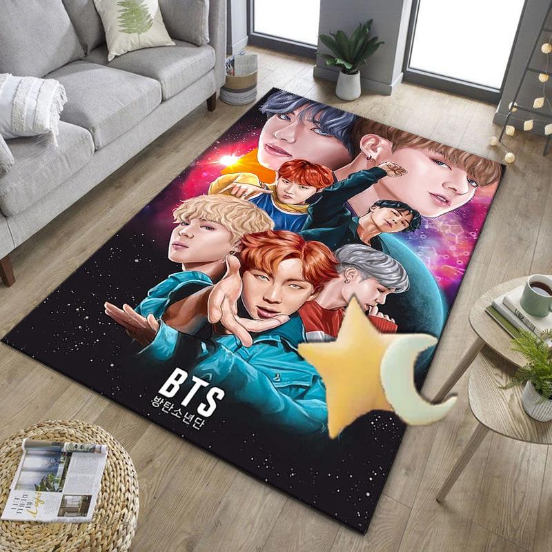 Colorful kpop Artwork Office Rug Chair Mat, Game Carpet, Suitable for Front Door, Bedroom, Living Room, Desk, Holiday Gift