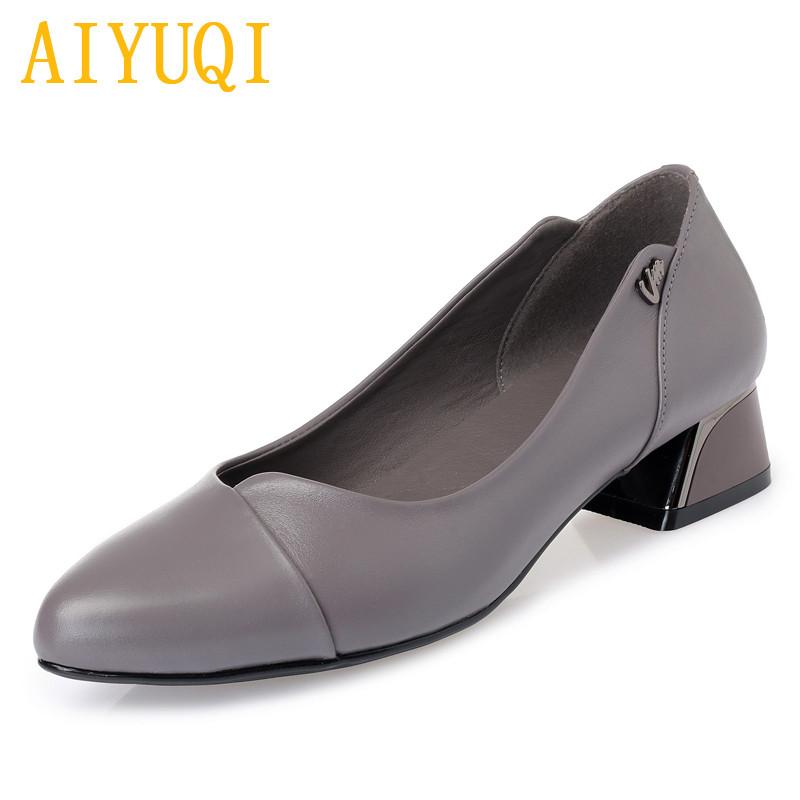 Fashion AIYUQI women dress shoes 2024 spring new genuine leather women fashion shoes red shallow mouth office shoes women