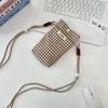 Grid Style, Mobile Phone Bag, Miscellaneous Storage Bag, Walking Key Change Card Bag, Hand-held Small Cloth Bag, Mobile Phone Bag