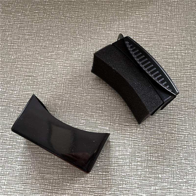 NEW Car Sponge Tire Waxing Sponge Car Wax Applicator Pad with Lid Curved Shaped Easy Waxing Tire Sponge Detailing Cleaning Brush