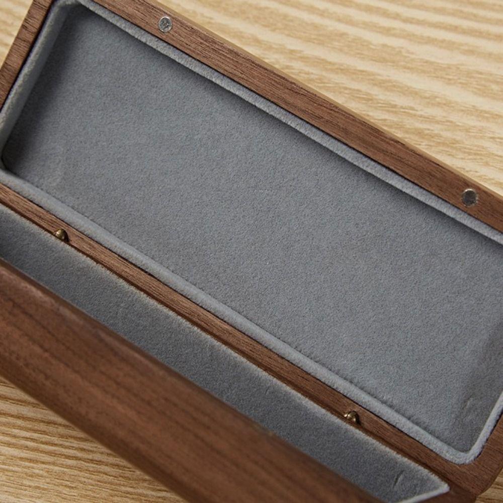 Outdoor Solid Wood Myopia Storage Box Glasses Case Wooden Case Black Walnut