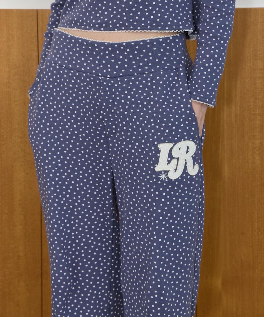 Leteoli Flower Pattern Sweatpants_Navy