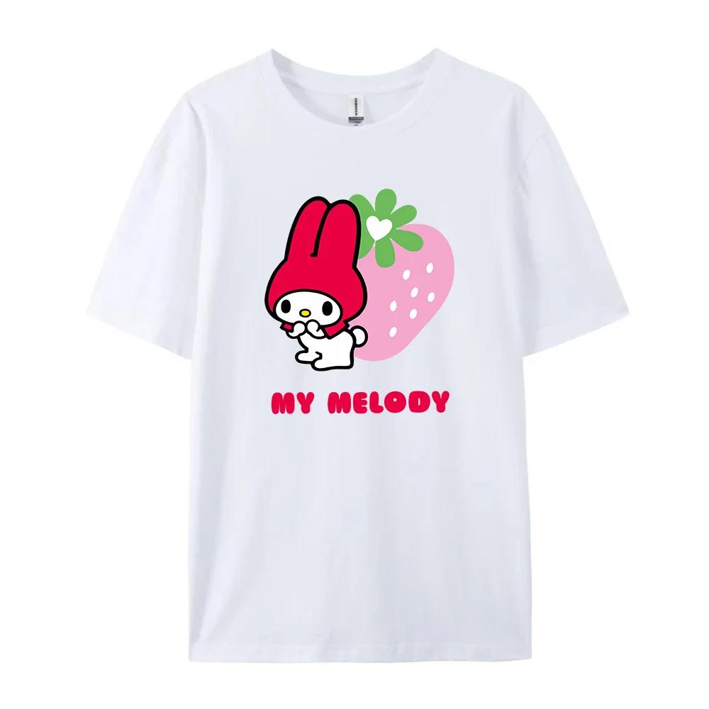Cotton Breathable Childrens Tshirt 2026 Summer New Cute Melody Printed Parent Child Wear Unisexs and Womens Short Sleeves