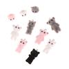 2Pcs Cat Bear Pendant Kawaii 3D Fluffy Flocking Charms Miniature Dolls Keychain Necklace Pendant Diy Crafts Jewelry Make