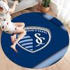Sporting Kansas City Round Area Rug,Carpet Rug for Living Room Bedroom Sofa Playroom Decor,Non-slip Floor Mat