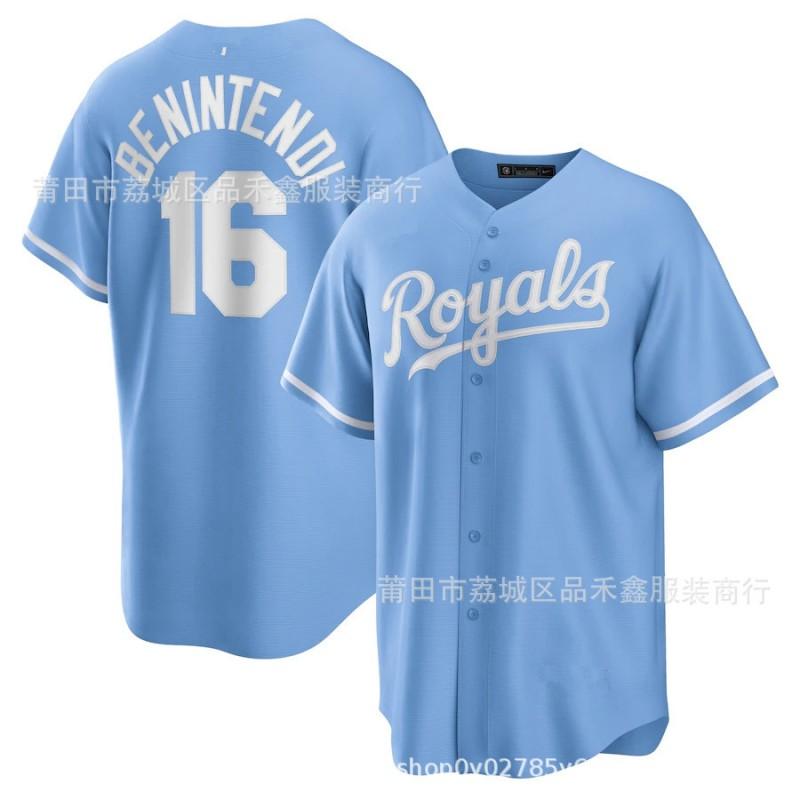 Kansas City Royals 16 Jackson Embroidered Baseball Jersey Short Sleeve Cotton Mens Unisex Sport Shirt