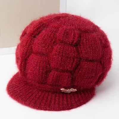 Hut weiblich Oma Winter ältere Mutter Hut Fleece verdickt Thermomütze gestrickt kältebeständig Wollmütze